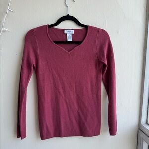 Carmen Marc Valvo Pink V-Neck Sweater